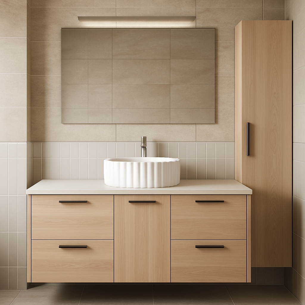 Sienna Fluted Basin - Serene White