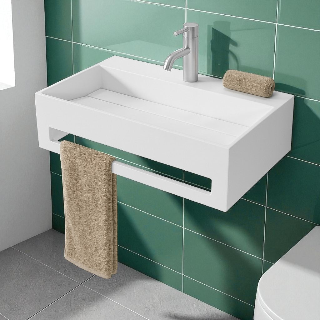 Luxe Wall Basin 700 - Serene White