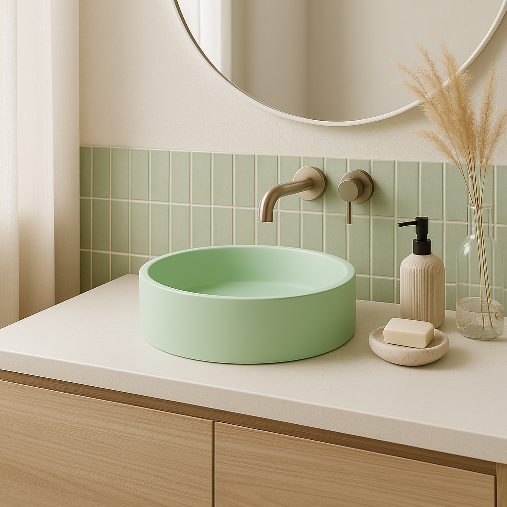 Aria Round Basin - Lush Pastel Green